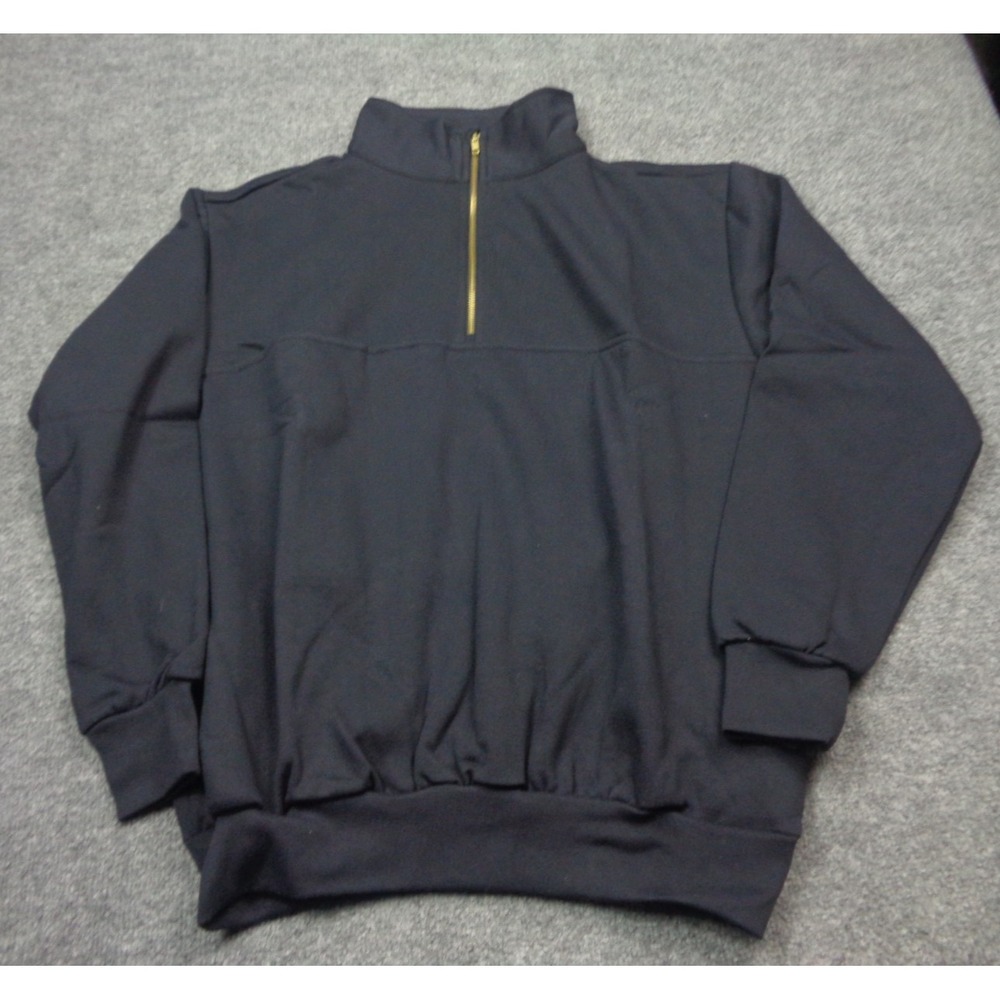 Vtg 90s The Game EMT Pullover Mens Blue Fire Department Workwear  1/4 Zip